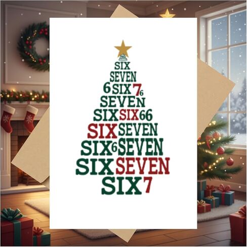 Santa Says Six Seven Card, 5x7 Funny Christmas Cards With Kraft Envelope, 67 Gifts For Kids, Meme Christmas Cards, 67 Meme Card, The Year Of 67, The Year Of Six Seven, Santa Says 6 7 in Kuwait