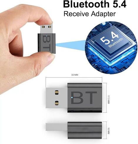 محول استقبال لاسلكي بلوتوث 5.4، طقم سيارة بلوتوث USB، محول بلوتوث صغير 2-1، التوصيل والتشغيل، مستقبل موسيقى لاسلكي لموسيقى السيارة/صوت ستيريو in Kuwait