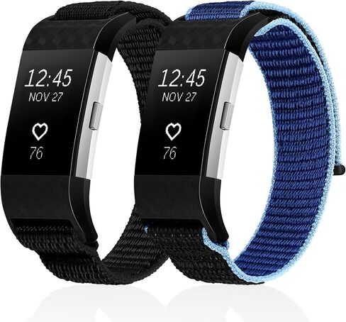 حزام نايلون رياضي لـ Fitbit Charge 2، حزام بديل من النايلون مخيط بحلقة منفردة، سوار معصم ناعم صديق للبشرة لـ Fitbit Charge 2 للرجال والنساء in Kuwait