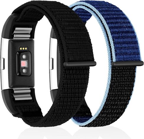 حزام نايلون رياضي لـ Fitbit Charge 2، حزام بديل من النايلون مخيط بحلقة منفردة، سوار معصم ناعم صديق للبشرة لـ Fitbit Charge 2 للرجال والنساء in Kuwait