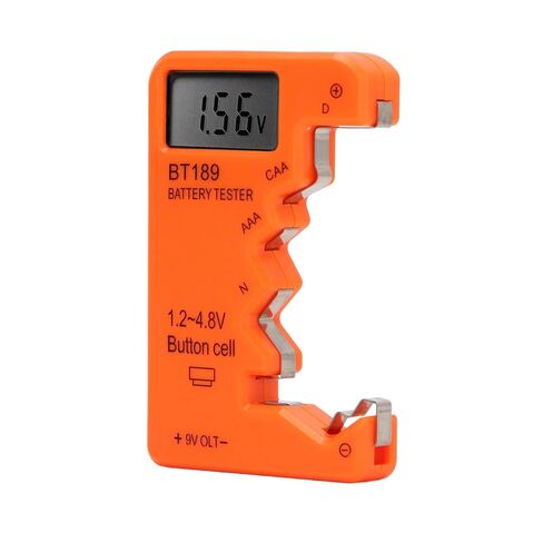 جهاز اختبار البطارية، جهاز فحص البطارية الرقمي LCD العالمي لخلايا AA AAA C D 9V و1.5V، مقياس سعة البطاريات القابلة لإعادة الشحن للاستخدام المنزلي (برتقالي) in Saudi Arabia