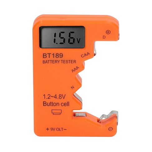جهاز اختبار البطارية، جهاز فحص البطارية الرقمي LCD العالمي لخلايا AA AAA C D 9V و1.5V، مقياس سعة البطاريات القابلة لإعادة الشحن للاستخدام المنزلي (برتقالي) in Saudi Arabia