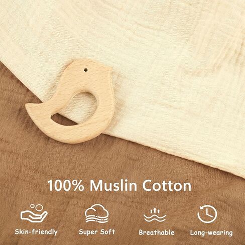 أغطية وسائد الرضاعة الجديدة من Hooyax Muslin، عبوتين، أغطية رضاعة ناعمة وقابلة للتنفس لوسائد الرضاعة الطبيعية المصممة حديثًا، غطاء وسادة رائع لتغذية الرضع للصبيان والفتيات (قمح بني) in Kuwait