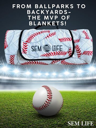 Baseball Outdoor Stadium Blanket XL 80x60 Reversible Soft Fleece in Saudi Arabia