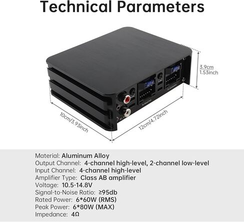 4-Channel Full-Range Amplifier, 4 Channel 80W x 4 Class A/B Audio Modification Power Amplifier Digital Sound Processor for Android Car Player in Saudi Arabia