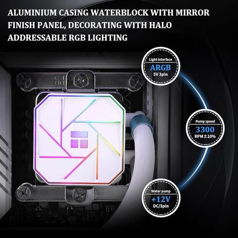 Thermalright Aqua Elite 240 White V3 مبرد وحدة المعالجة المركزية لتبريد المياه، مراوح PWM ARGB مزدوجة مع محامل S-FDB، مضخة فعالة للتحكم في PWM، لـ AMD/AM4/AM5، Intel LGA1150/1151/1200/2011/1700 in Saudi Arabia
