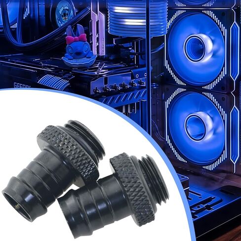 4 قطعة خرطوم تبريد المياه معبد تركيب النحاس G1/4 بوصة للكمبيوتر نظام تبريد المياه بارب موصل أسود in Saudi Arabia