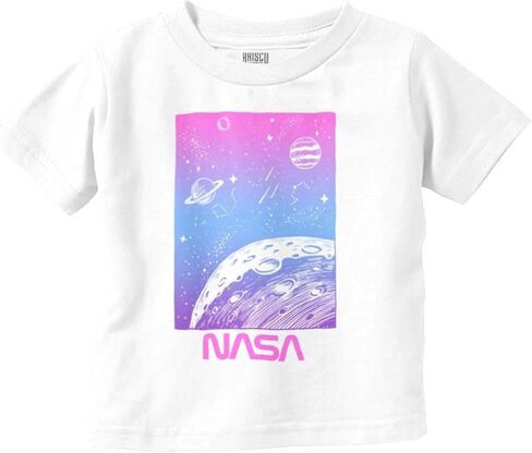 ناسا Vaporwave التدرج الفضاء غالاكسي طفل صبي فتاة تي شيرت in Kuwait