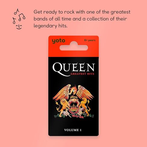YOTO Queen: Greatest Hits Volume 1 - بطاقة موسيقية للأطفال للاستخدام مع المشغل وجهاز صوتي صغير الكل في 1، استماع بدون شاشة مع أغاني فردية ممتعة لوقت اللعب والحفلات والسفر، للأعمار من 6 سنوات فما فوق in Saudi Arabia