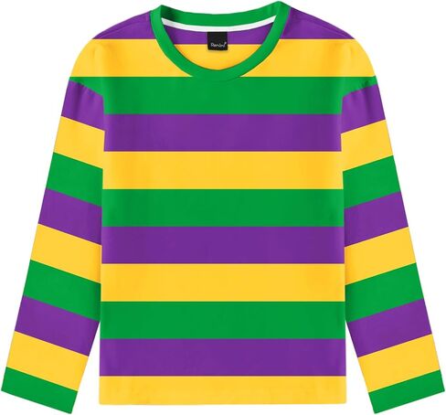 Remimi Kid's Black Yellow Striped Tee Bumblebee Crewneck tshirts Halloween Long Sleeve Tee 9-10 Years in Saudi Arabia