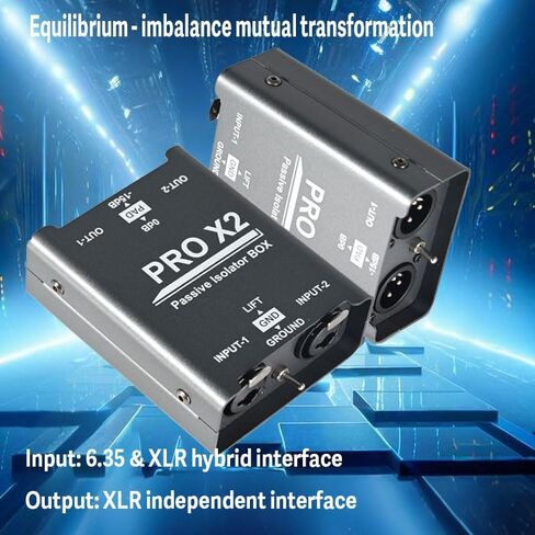 مزيل هوم سلبي بقناتين XLR/RCA/TS/TRS، وعازل ضوضاء بحلقة أرضية Pro X2 وفلتر ضوضاء لصوت السيارة ومعدات الصوت الأخرى in Saudi Arabia