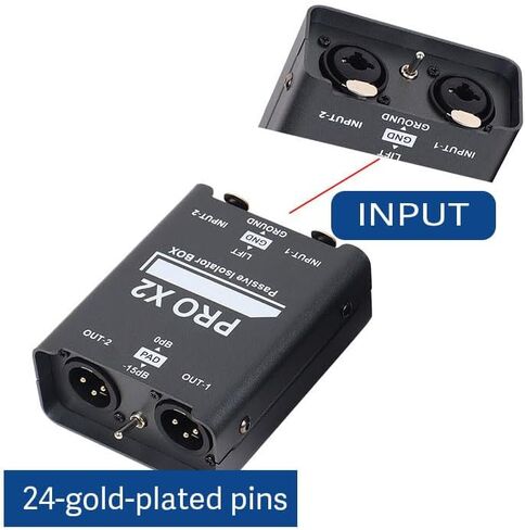 مزيل هوم سلبي بقناتين XLR/RCA/TS/TRS، وعازل ضوضاء بحلقة أرضية Pro X2 وفلتر ضوضاء لصوت السيارة ومعدات الصوت الأخرى in Saudi Arabia