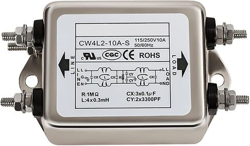 1Pcs EMI RFI Filter AC 115/250V 10A CW4L2-10A-S Suppressor Power Line Noise Filter (CW4L2-10A-S) in Saudi Arabia
