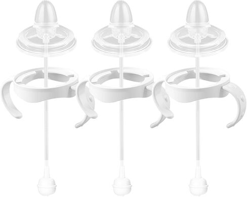 Sippy Cup Conversion Kit for Philips Avent Natural Baby Bottles, Soft Straw top and Weighted Sippy Cup Transition Kit with Handles for Kids, Pack of 3 in Saudi Arabia