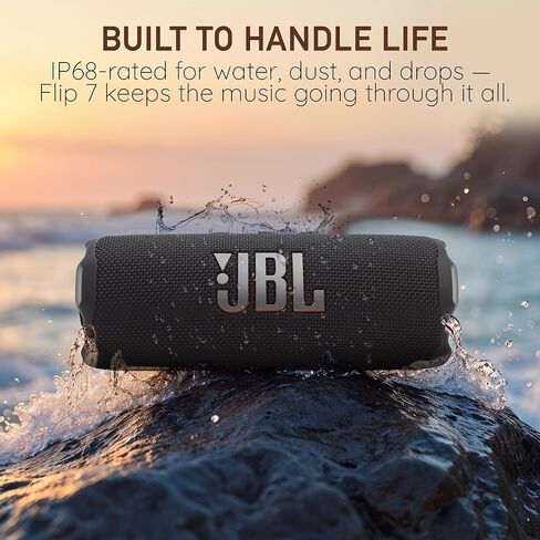 JBL Flip 7 Portable Bluetooth Speaker, IP68 Waterproof, Dustproof, Drop-Proof, PushLock System, AI Sound Boost, 16H Battery – Black – Boomph's Comprehensive Ultimate Performance Cloth Solution in Saudi Arabia