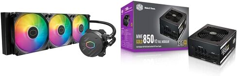 Cooler Master MasterLiquid 360L Core 360mm Close-Loop AIO Liquid Cooler, ARGB Sync & MWE Gold 850 V2 Full Modular, 850W, 80+ Gold Efficiency, 2 EPS Connectors in Saudi Arabia