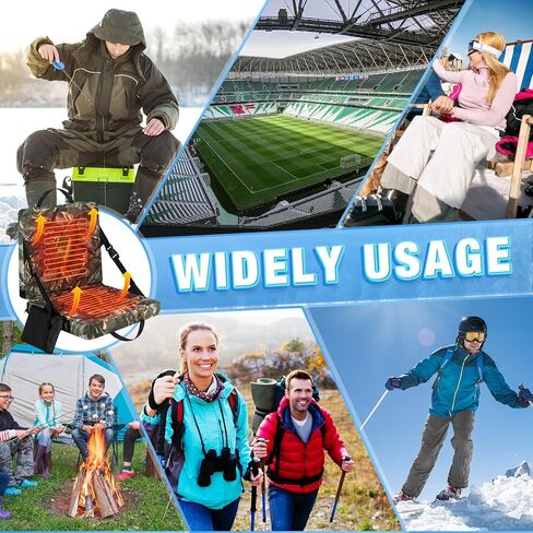 2 Pcs Foldable Heated Hunting Seat Cushion Portable Heated Stadium Bleachers Seat USB Powered 3 Mode Adjustable Pad with Pocket, Thick Seats for Hunting Outdoor Indoor(Classic, Camouflage) in Saudi Arabia