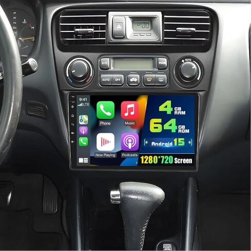 راديو سيارة 4G+64G 8Core Qual-comm Snapdragon لسيارة Honda Accord 6th 1998-2003، 9 بوصات QLED تعمل باللمس ستيريو Android 15 Carplay Android Auto BT5.1 نموذج سيارة ثلاثي الأبعاد GPS WiFi Mirror Link Camera in Kuwait