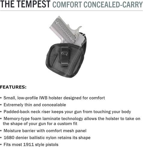 Crossfire The Tempest Low Profile IWB Concealable Handgun Holster for Men & Women - Compact Thin Durable Inside The Waistband Conceal Carry Pistol Holster - Right/Left Hand Options in Saudi Arabia