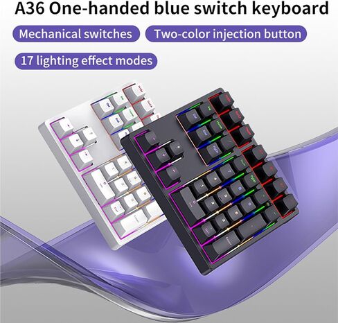 Tangxi Mechanical Number Pad with Blue Switch, 34 Keys Wired Numeric Keypad with RGB Backlight and Stair Step Key Layout, Ergonomic Numpad for Laptop PC Desktop (White) in Saudi Arabia