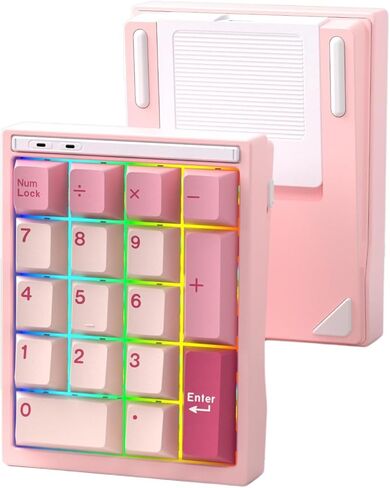BOYI Y17 لوحة أرقام ميكانيكية من الألومنيوم، لوحة مفاتيح رقمية RGB لاسلكية، لوحة أرقام سريعة الإصدار، بلوتوث 5.0/2.4G/Type-C ثلاثي الوضع قابل للتبديل السريع 17 مفتاحًا PBT Keycap لوحة مفاتيح ماكرو لأجهزة الكمبيوتر المحمول/الكمبيوتر الشخصي/TKL لوحات المفات in Kuwait