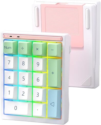 BOYI Y17 لوحة أرقام ميكانيكية من الألومنيوم، لوحة مفاتيح رقمية RGB لاسلكية، لوحة أرقام سريعة الإصدار، بلوتوث 5.0/2.4G/Type-C ثلاثي الوضع قابل للتبديل السريع 17 مفتاحًا PBT Keycap لوحة مفاتيح ماكرو لأجهزة الكمبيوتر المحمول/الكمبيوتر الشخصي/TKL لوحات المفات in Kuwait