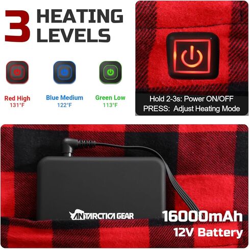 ANTARCTICA GEAR Heated Sleeping Bag Pad, Cold Weather Heated Sleeping Bag Liner, 5 Heated Zones with 16000mAh 12V Battery Sleeping Bag Heater, Essentials Gear Accessories for Camping & Hiking in Kuwait