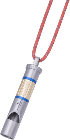 ibasingo 120dB التيتانيوم صافرة الطوارئ البقاء على قيد الحياة معدات السلامة التخييم صفارات إشارة مع الحبل بصوت عال لمدربي المشي لمسافات طويلة في الهواء الطلق التدريب الرياضة سلسلة المفاتيح صافرة إشارة أداة Ti9013O in Kuwait
