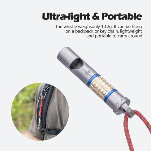 ibasingo 120dB التيتانيوم صافرة الطوارئ البقاء على قيد الحياة معدات السلامة التخييم صفارات إشارة مع الحبل بصوت عال لمدربي المشي لمسافات طويلة في الهواء الطلق التدريب الرياضة سلسلة المفاتيح صافرة إشارة أداة Ti9013O in Kuwait