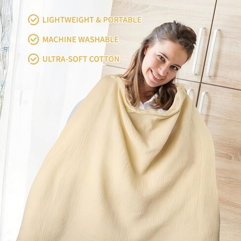 Multi-Use Breast Nursing Cover up for Breastfeeding, Coverage Nursing Poncho for Women Soft & Comfortable & Breastfeeding Covers for Nursing Cover Poncho Shawl （Beige） in Kuwait