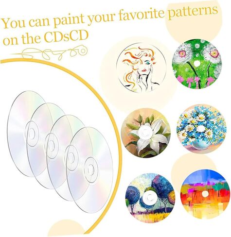 POPETPOP 10 قطع من أقراص CD للرسم DIY أقراص حرفية فارغة وشفافة لديكور الحائط وديكور الغرفة الإبداعية ومستلزمات الحفلات والمواد in Saudi Arabia