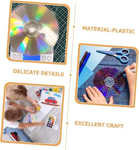 POPETPOP 10 قطع من أقراص CD للرسم DIY أقراص حرفية فارغة وشفافة لديكور الحائط وديكور الغرفة الإبداعية ومستلزمات الحفلات والمواد in Saudi Arabia