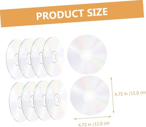 POPETPOP 10 قطع من أقراص CD للرسم DIY أقراص حرفية فارغة وشفافة لديكور الحائط وديكور الغرفة الإبداعية ومستلزمات الحفلات والمواد in Saudi Arabia