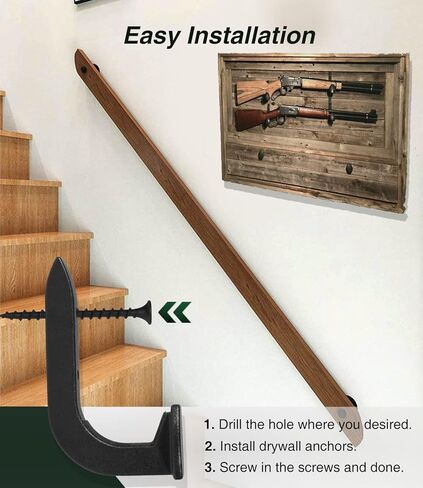 2 Pack Railroad Spike Gun Rack Hanger Hook Holder Handmade Wall Mount, Fit for Shotgun Rifle Hunting Western Decor Blacksmiths, Wall Decor, Western Rustic Hook Gun Rustic Gun Gifts in Saudi Arabia
