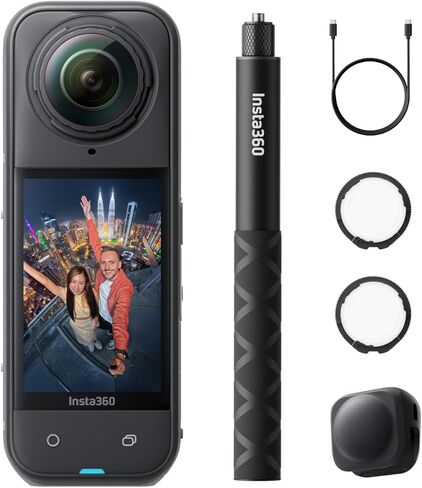 حزمة بناء Insta360 X5 - كاميرا بناء 360 درجة، فيديو 8K30fps 360 HDR، صورة 72 ميجابكسل، 11K Timelapses، تدعم DroneDeploy، OpenSpace، Cupix، Oculo، WhiteHelmet، FARO Sphere XG والمزيد in Saudi Arabia