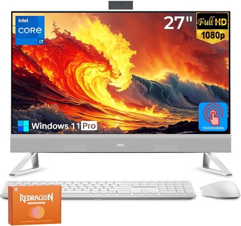 Dell 27 All in One Touchscreen Desktop Computer, 27" FHD IPS Touch Screen Display, Intel Core 7 150U, 32 GB DDR5, 1 TB SSD, NVIDIA GeForce MX570A GDDR6, Wi-Fi 6E, Wireless KB & Mouse, Windows 11 Pro in Saudi Arabia