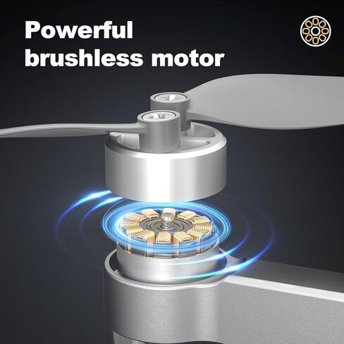 طائرة بدون طيار مع كاميرا للبالغين المبتدئين 4K، أقصى وقت طيران 52 دقيقة، نطاق تحكم 10000 قدم، طائرة رباعية المروحية FPV RC قابلة للطي بوزن 249 جرام، العودة الذكية إلى المنزل، نقل 5G، محرك بدون فرش، مقاومة للرياح (رمادي) in Kuwait