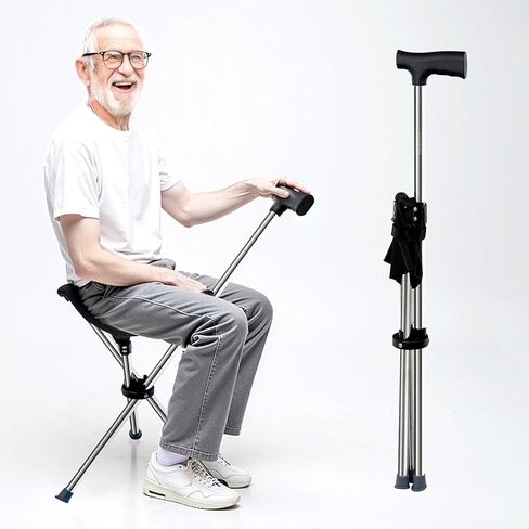 Lightweight Travel Stools for Adults. Cane with seat,Walking Stick,Foldable Chair,Hiking Stick,Camping,Hiking,Walking Cane Chair,Walking Stick with seat,Seatable Crutch Stool,Stick Chair in Saudi Arabia