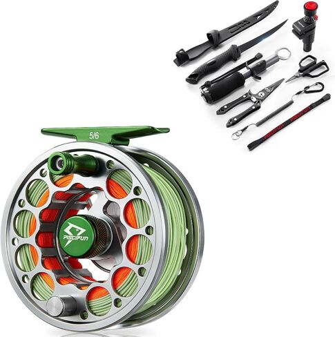 Piscifun Sword Fly Fishing Reel with Line and 6pc Fishing Tool Kit in Kuwait