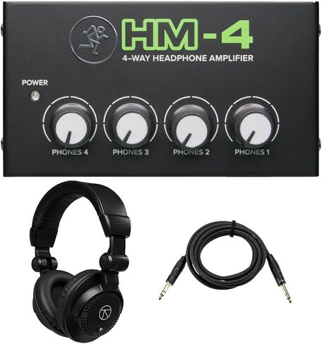 Mackie HM-4 4-Way Headphone Amplifier, Bundle with TAPH100 Headphones and 1/4" TRS Male Cable in Saudi Arabia