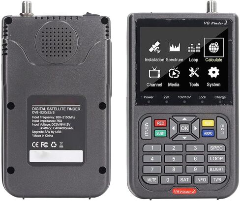 جهاز اكتشاف الأقمار الصناعية بشاشة LCD مدمج لتحليل طيف البطارية للمنزل، V8 Finder 2، لإعداد قرص الأقمار الصناعية in Saudi Arabia