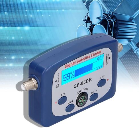 SF - 95DR جهاز البحث عن إشارة الأقمار الصناعية للتلفزيون الرقمي المحمول مع شاشة LED وبوصلة مدمجة - مقياس قوة إشارة الجرس الإلكتروني لمحاذاة الهوائي - نطاق 950-2150 ميجا هرتز in Saudi Arabia