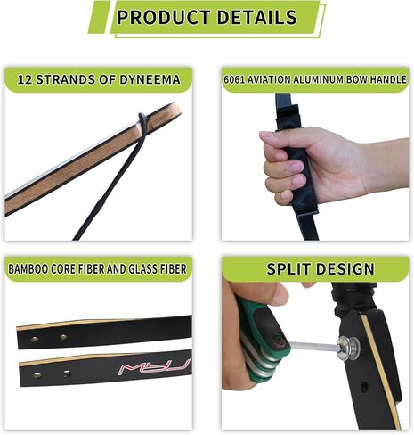 Poison Bee Hunting Bow. 40 '' Traditional Bow is Designed for Teenagers to Train in Archery and Prepare for Archery Hunting15~25LB in Saudi Arabia