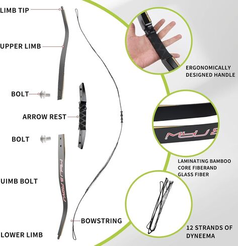 Poison Bee Hunting Bow. 40 '' Traditional Bow is Designed for Teenagers to Train in Archery and Prepare for Archery Hunting15~25LB in Saudi Arabia