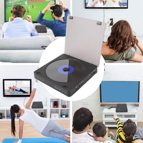 مشغل DVD PUUSOKEI HDMI للتلفزيون، مشغل DVD عالي الدقة 1080 بكسل لجميع المناطق مع جهاز تحكم عن بعد ومنفذ HDMI AV، يدعم أقراص DVD USB/TF، متوافق مع نظام PAL/NTSC in Kuwait