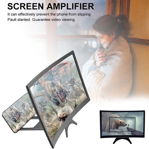 Screen Magnifier for Cell Phone, 12" 3D HD Portable Magnifying Screen with Foldable Stand for Movies, Videos & Gaming, Phone Screen Amplifier Supports All Smartphones in Saudi Arabia