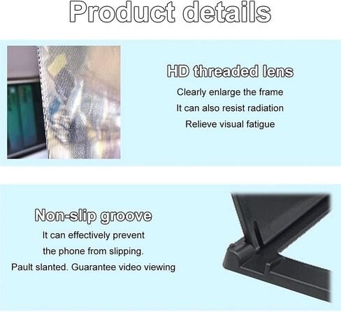 Screen Magnifier for Cell Phone, 12" 3D HD Portable Magnifying Screen with Foldable Stand for Movies, Videos & Gaming, Phone Screen Amplifier Supports All Smartphones in Saudi Arabia