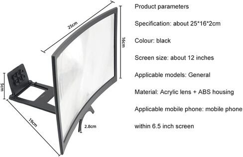 Screen Magnifier for Cell Phone, 12" 3D HD Portable Magnifying Screen with Foldable Stand for Movies, Videos & Gaming, Phone Screen Amplifier Supports All Smartphones in Saudi Arabia