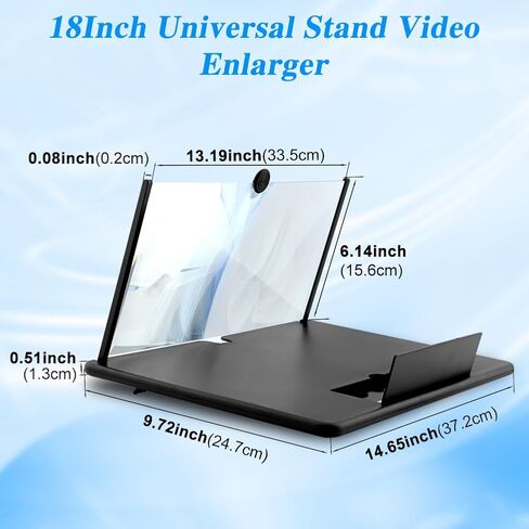 Screen Magnifier Amplifier,3D HD Mobile Phone Magnifier Projector Screen for Movies,Videos,and Gaming(Size:18") in Saudi Arabia