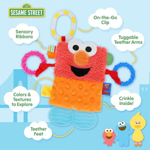يفضل الأطفال لعبة Sesame Street Elmo Tug & Tag الحسية القطيفة لحديثي الولادة in Saudi Arabia